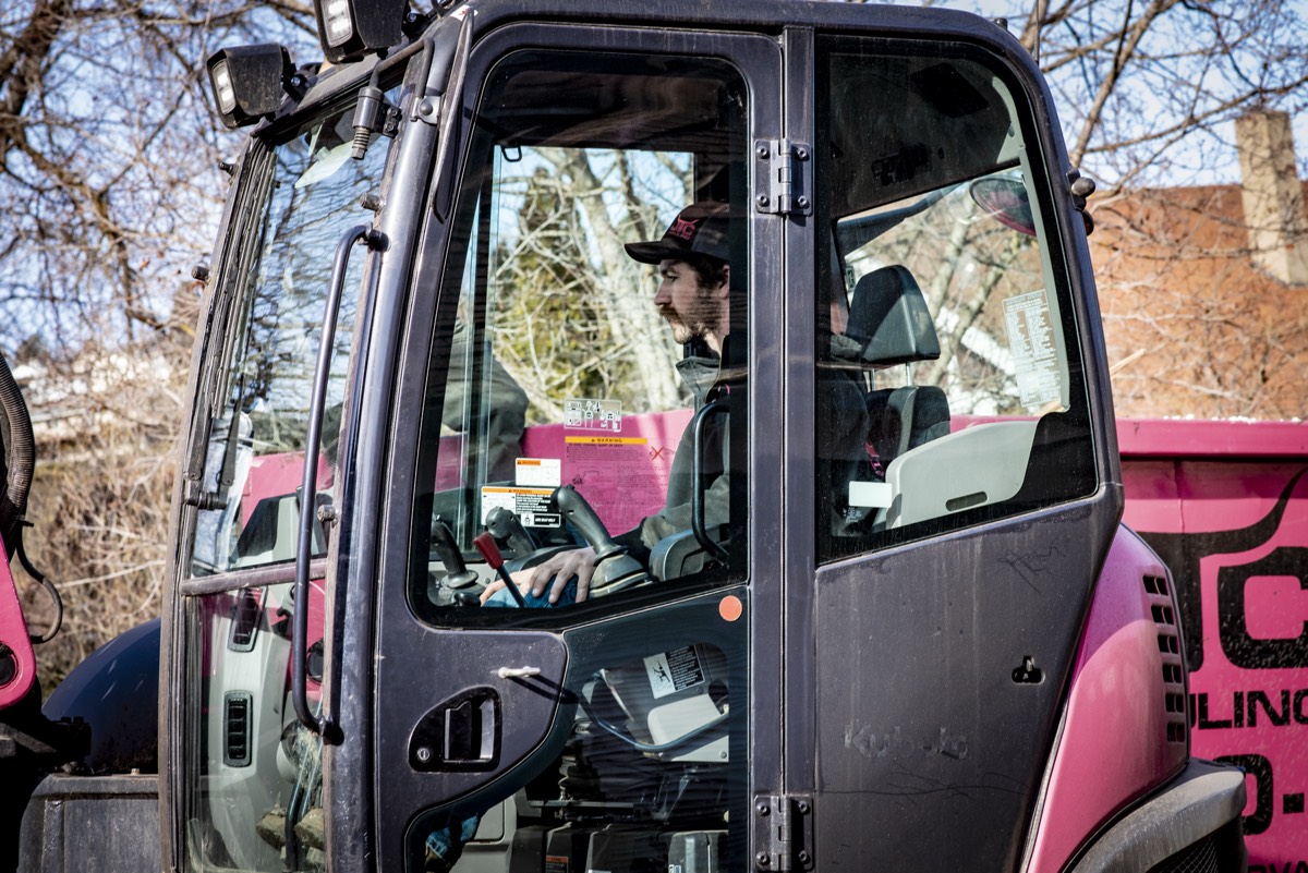 JTC excavator operator on a selective demolition and deconstruction job in the Spokane area