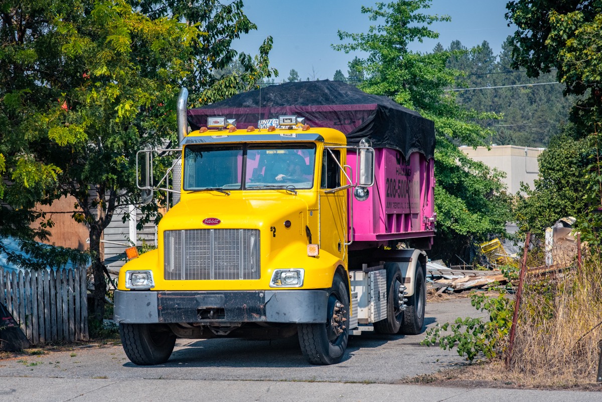 Dump truck on site